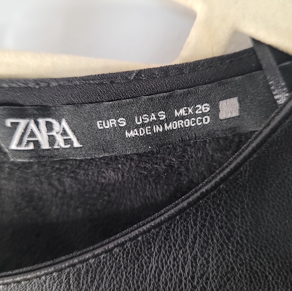 Zara Vegan Leather Babydoll Top. Size Small ⭐️Host Pick ⭐️ - Picture 5 of 8